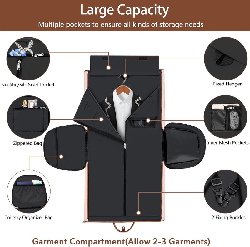 ITIEZY Garment Duffel Bag for Travel - Convertible Carry on Garment Duffel Travel Bag for Women Men Large Weekender Bag with Shoes Pouch 2 in 1 Hanging Suit Travel Duffel Bag 3pcs Set - Image 3
